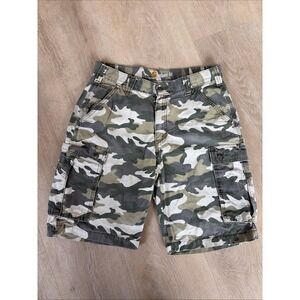 Carhartt Camo Cargo Shorts Mens 32 Canvas Relaxed Fit Faded Grunge 10" READ